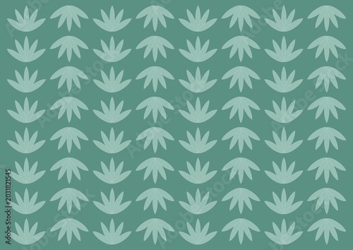  Seamless repeating pattern with tonal sage green lotus motifs on dark green background.