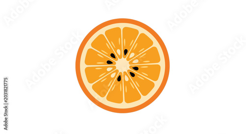 Fresh orange slice illustration isolated on white background for design