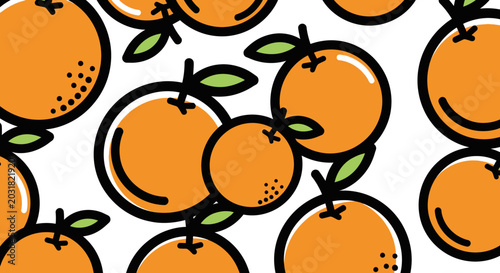 Vibrant orange fruit illustration seamless pattern for commercial backgrounds