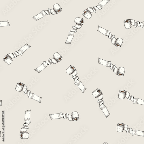 Konstfotografi pattern soft toilet paper roll hand drawn