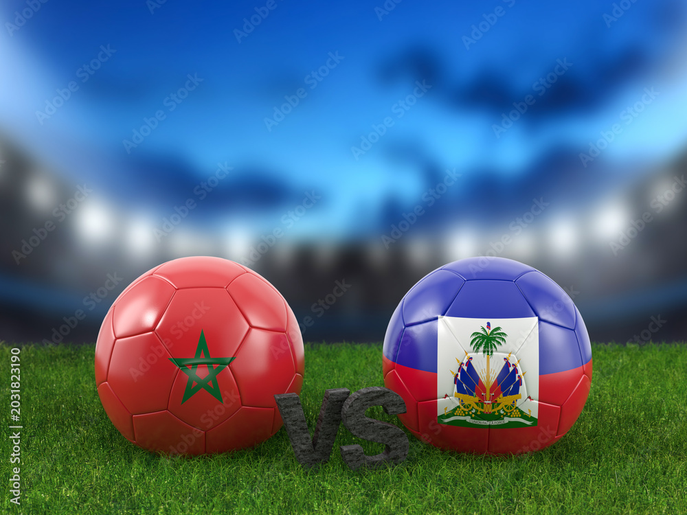 Fototapeta premium Soccer world cup group C Morocco vs Haiti