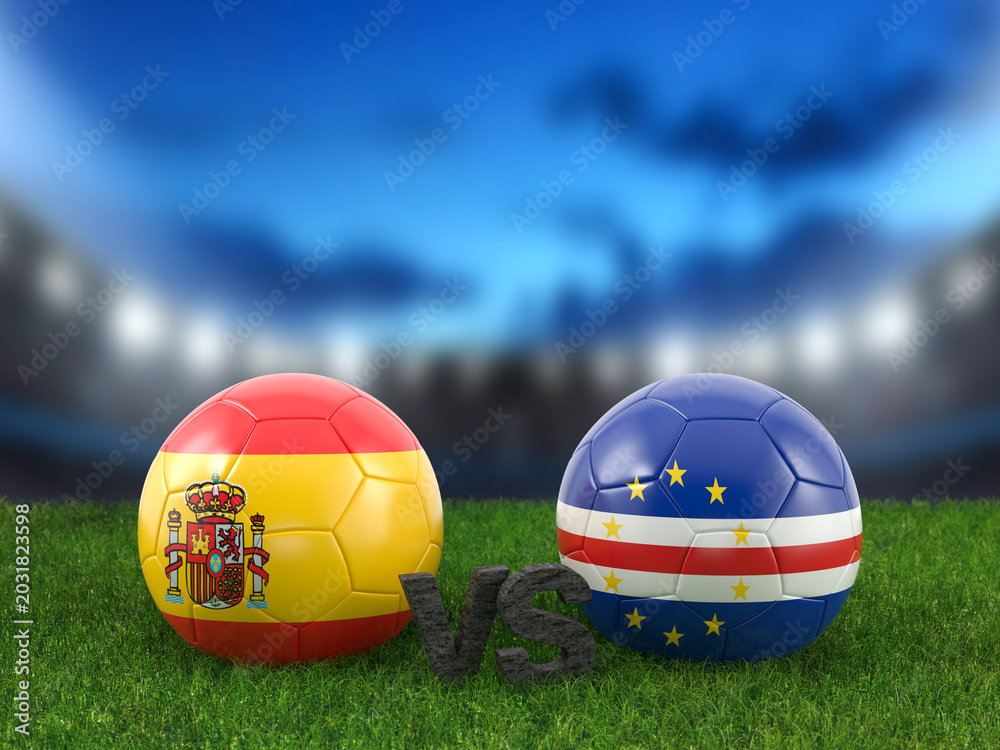 Fototapeta premium Soccer world cup group H Spain vs Cabo Verde