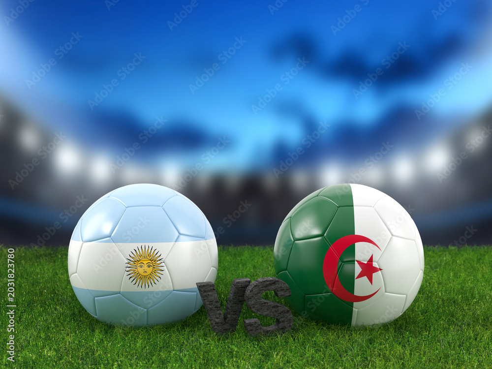 Fototapeta premium Soccer world cup group J Argentina vs Algeria