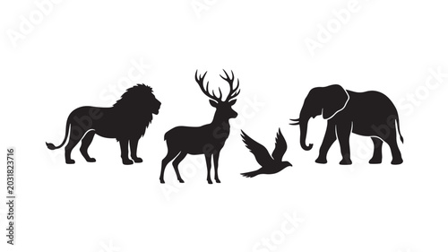 Wild Animal Silhouette Collection Vector