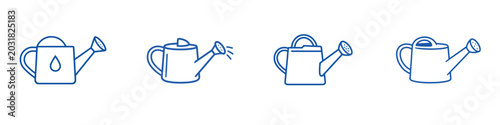 Canvastavla Vector line art icons of gardening tools