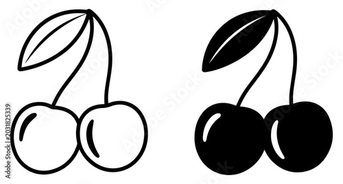 Tableau sur toile sweet cherry fruit icon vector