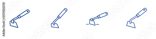 Tableau sur toile Vector line art icons of gardening tools