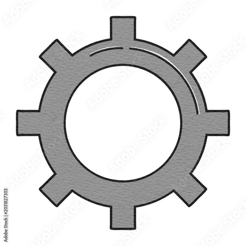 Gear, cogwheel doodle icon hand drawn for business concept.