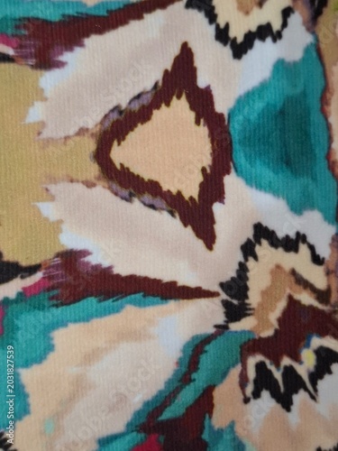 Abstract Ikat Floral Fabric Texture