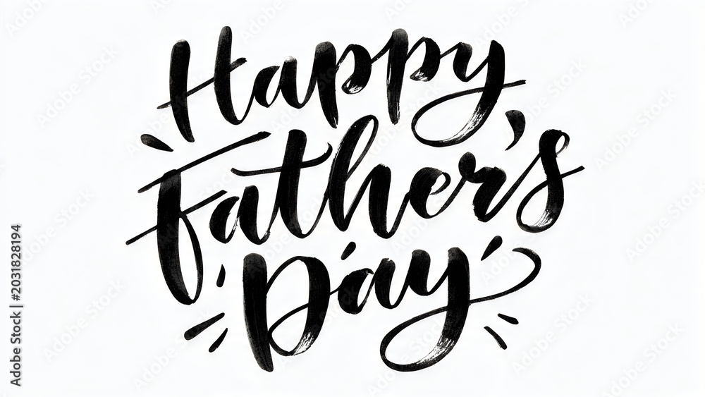 Obraz premium Happy Father's Day Happy Father's Day, Fathers Day Greeting, Calligraphy Text, Black Typography VECTOR