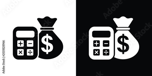 Tableau sur toile Financial calculation vector icon