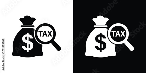 Tableau sur toile Money tax audit vector icon