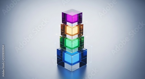 colorful cubes on a white background