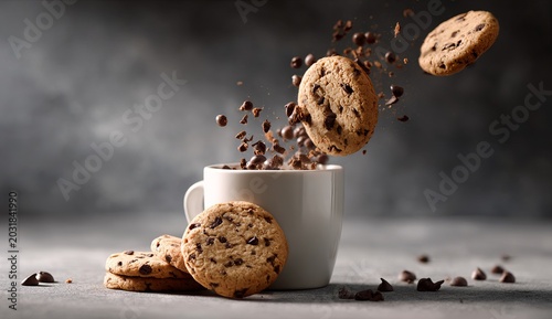 Chocolate Chip Cookies and Coffee - A Delicious Treat.