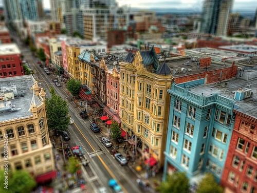 Colorful Buildings in Seattles Historic Pioneer Square District.