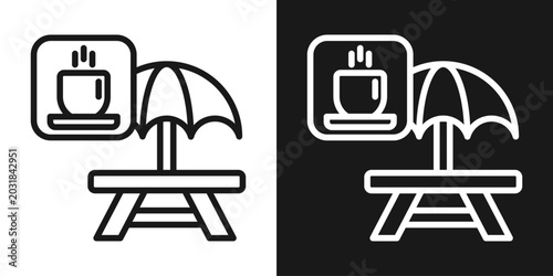Obraz na płótnie Rest Area Icon In Black And White Line Style