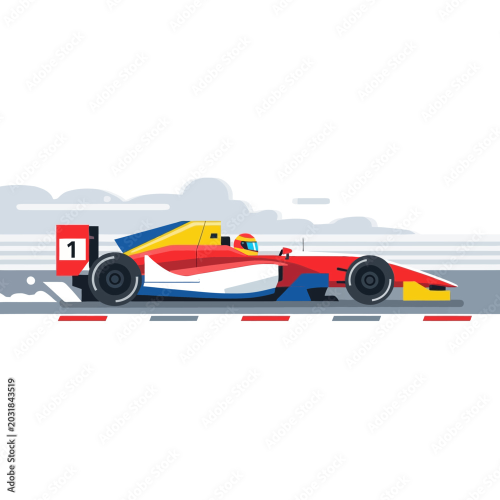 Obraz premium Formula racing car graphic illustration