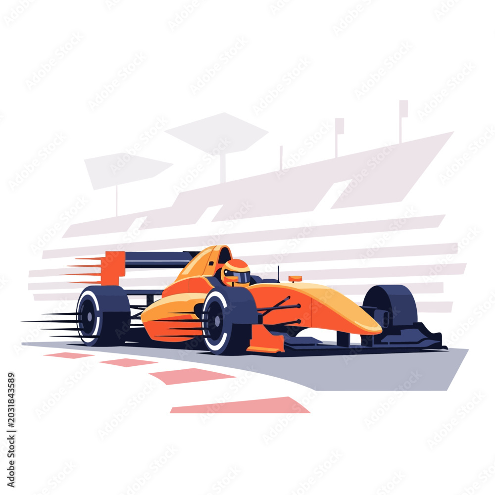 Fototapeta premium Formula racing car graphic illustration