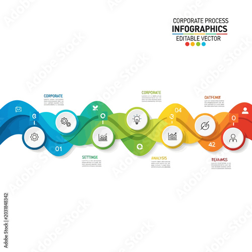 Corporate Infographic Timeline: Business Process Illustration