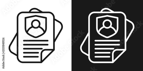 Photos Protected File Icon In Black And White Line Style