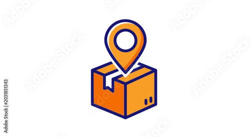 Delivery Tracking Location Icon Illustrating Package Shipment and Global Logistics