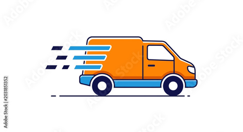 Delivery Truck Icon Representing Speed, Efficiency, and Conveyance for Modern Businesses