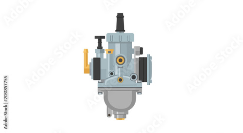 Foto Motorcycle Carburetor - Detailed Illustration on White Background