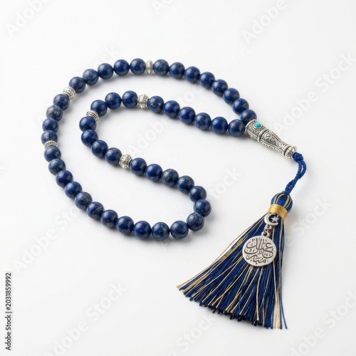 Islamic prayer beads for Eid ul Adha isolated on white background stock photography
