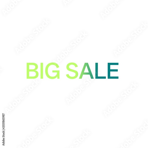 Big Sale Green Gradient Typography Icon Discount Promotion Text Vector Design
