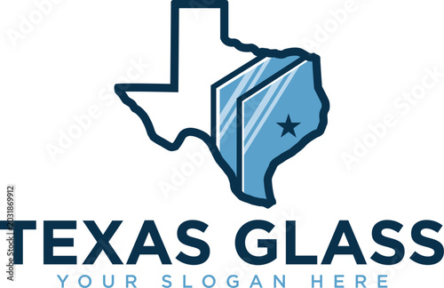 Tableau sur toile Texas glass logo design featuring geometric crystal map with initial CG and a re