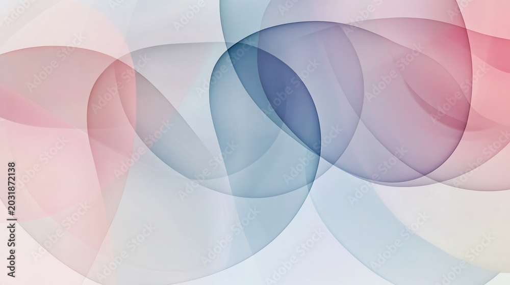 Fototapeta premium Abstract Soft Pastel Swirls Background - Gentle Flowing Shapes in Pink and Blue