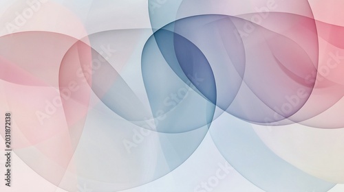 Abstract Soft Pastel Swirls Background - Gentle Flowing Shapes in Pink and Blue