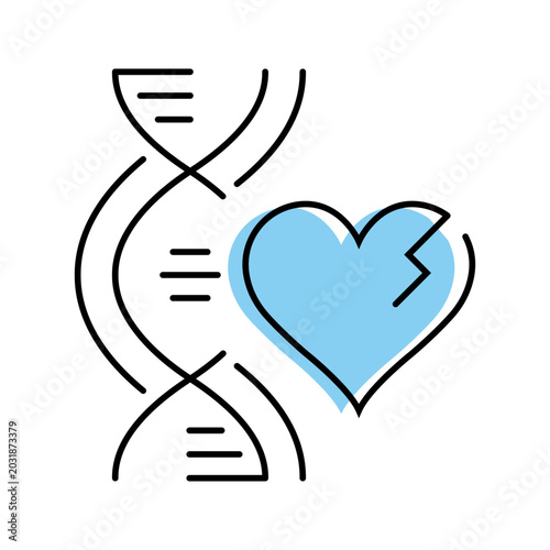 Foto Dna heart defect icon