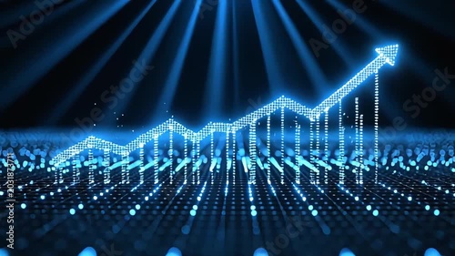 Growth Arrow Shows Finance Business Data Increasing Graph