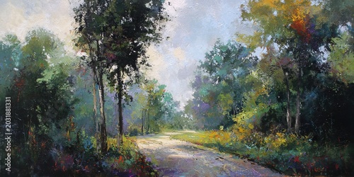 Enchanting Forest Road - A Serene Journey Through Natures Embrace.