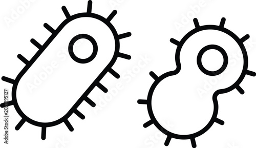 Photos Bacterial cell line icons for biology and medical education purposes