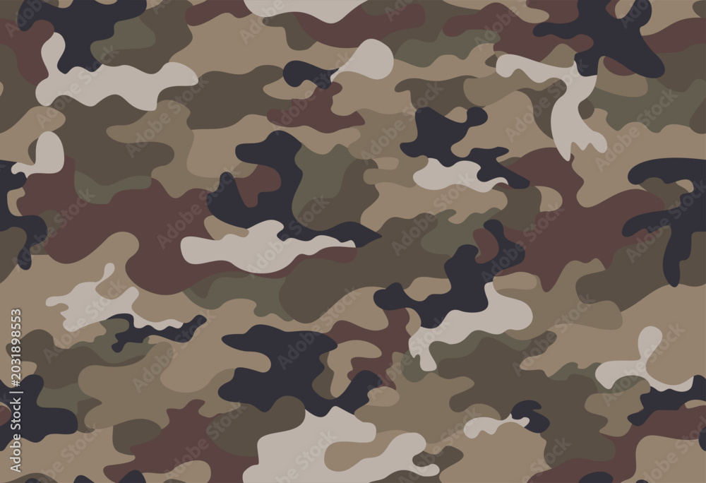 Fototapeta premium Trendy camouflage background, military vector seamless pattern