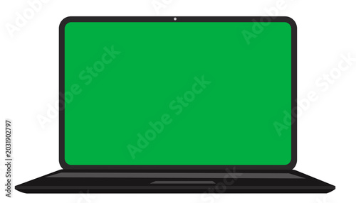 Laptop flat panel, green screen