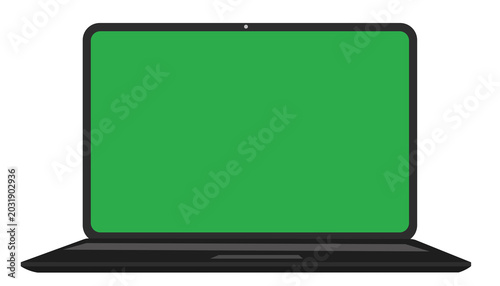 Laptop flat panel, green screen