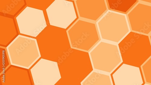 Warm Hexagon Pattern Design in Orange and Peach Tones