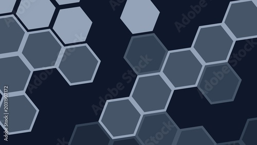 Abstract Hexagonal Pattern in Dark Blue Tones