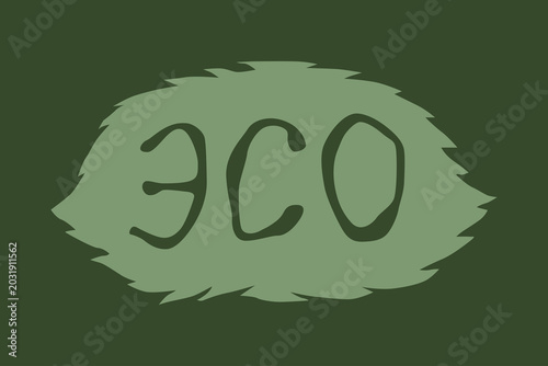 Eco nature logo concept with green leaf typography ECO emblem