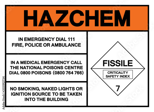 Tableau sur toile Hazard Chemical Fissile Criticality Safety Index Label Symbol Sign ,Vector Illustration, Isolate On White Background Label
