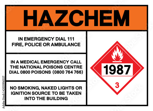 Canvas Print Hazard Chemical Alcohols Denatured Alcohol NOS UN1987 Symbol Sign, Vector Illustration, Isolate On White Background, Label