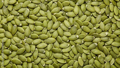 Raw green pumpkin seeds texture