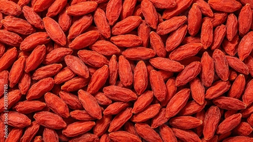 Dried red goji berries texture