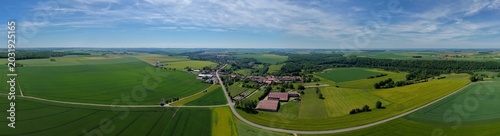 Fotografia Vue aérienne panoramique du village de Boismont , en Meurthe-et-Moselle, Lorraine