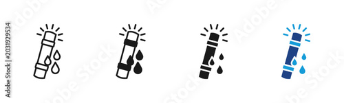 Fuel Rod icon set multiple style collection