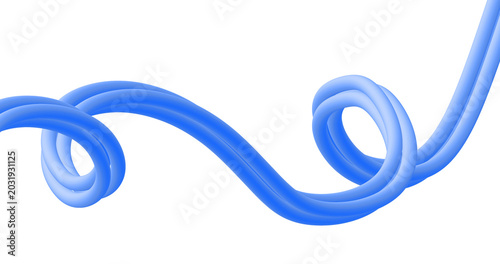 Flowing Blue 3D Wavy Looping Line Aesthetic