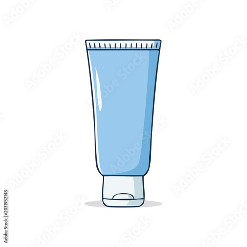 Blue cosmetic tube with flip-top cap for skincare and beauty products